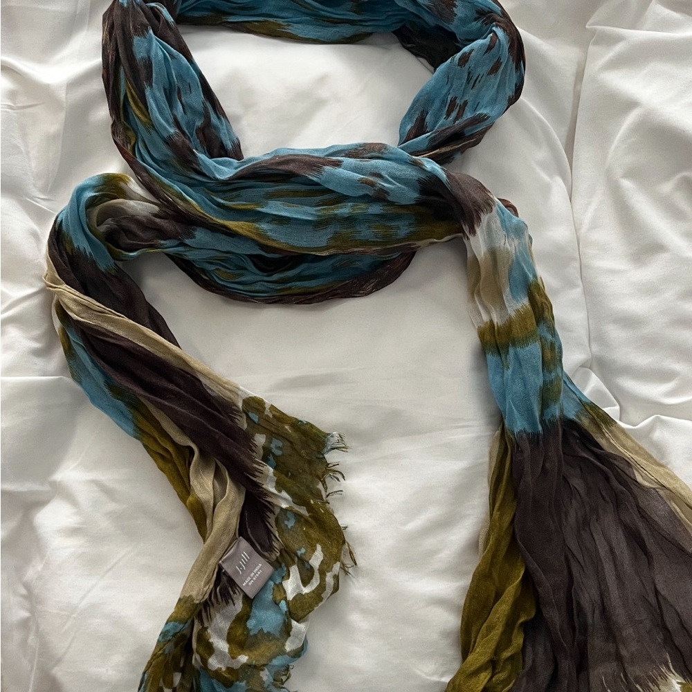 J. Jill Blue and Brown Scarf with Fringe